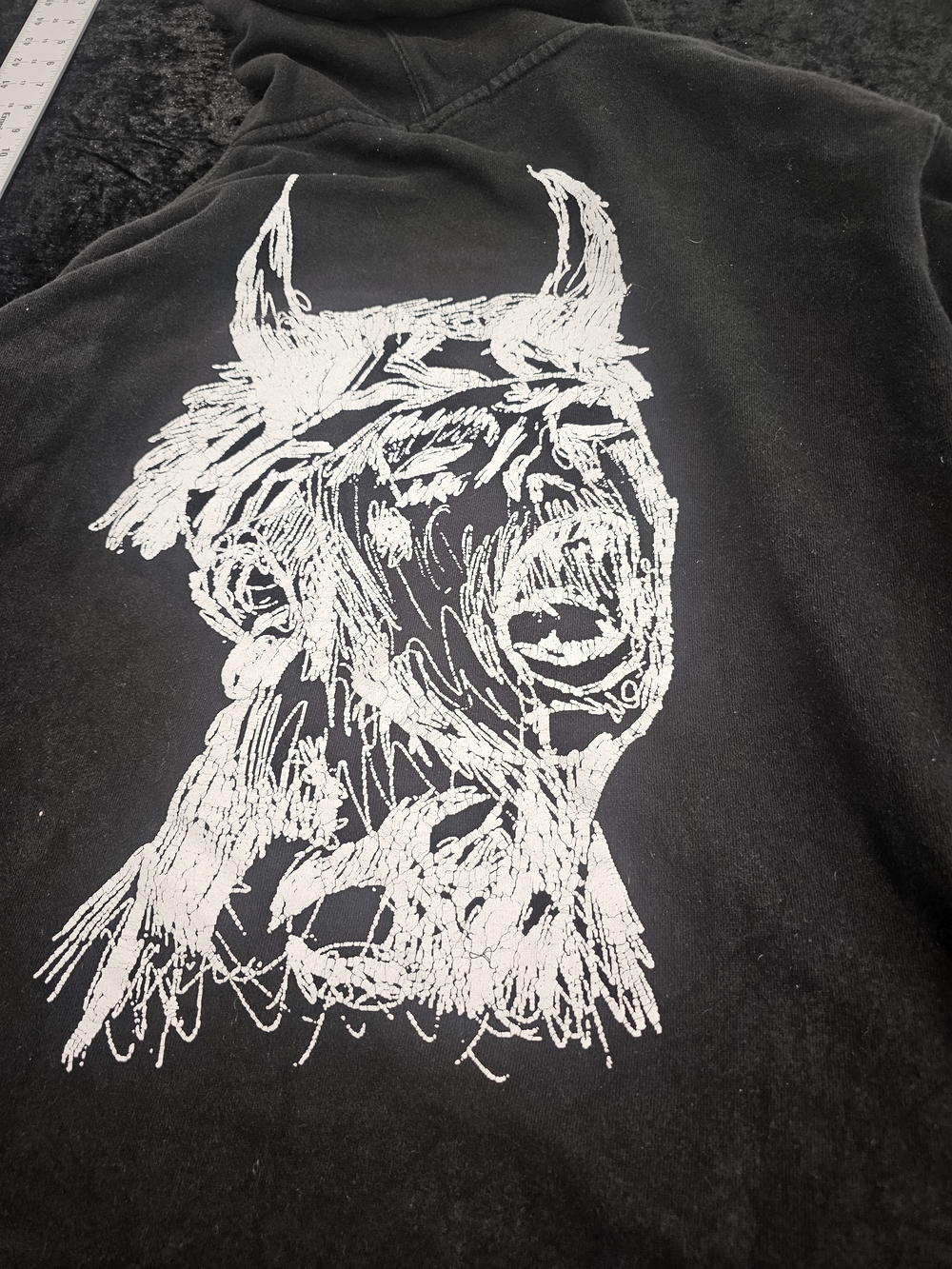 Revenge Clothing Black Hoodie with White Devil Sketch